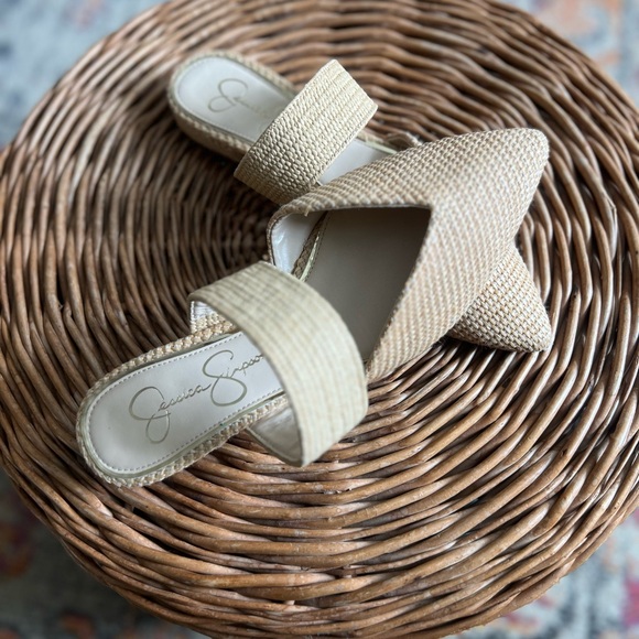 Jessica Simpson Lujane raffia slip on sandals - Picture 8 of 8